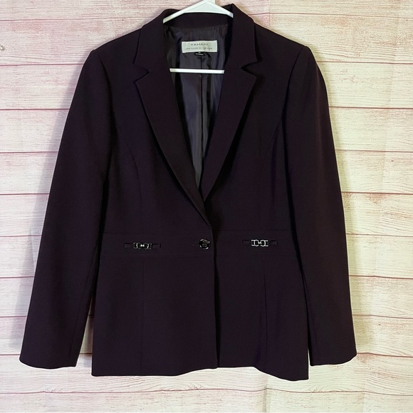 Tahari Arthur S. Levine Purple Blazer Size 10 - Picture 1 of 9